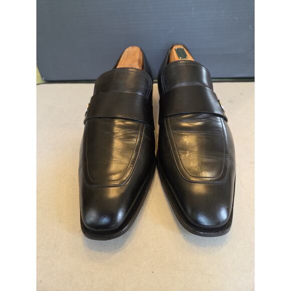 GUCCI double G black LEATHER LOAFERS SLIP ON SHOES MAN UK 10 Us11 main image 5